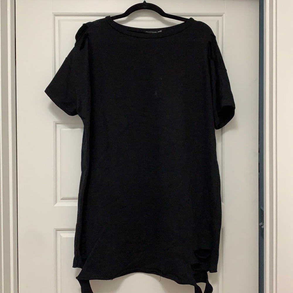 PLT Black cutout shift dress